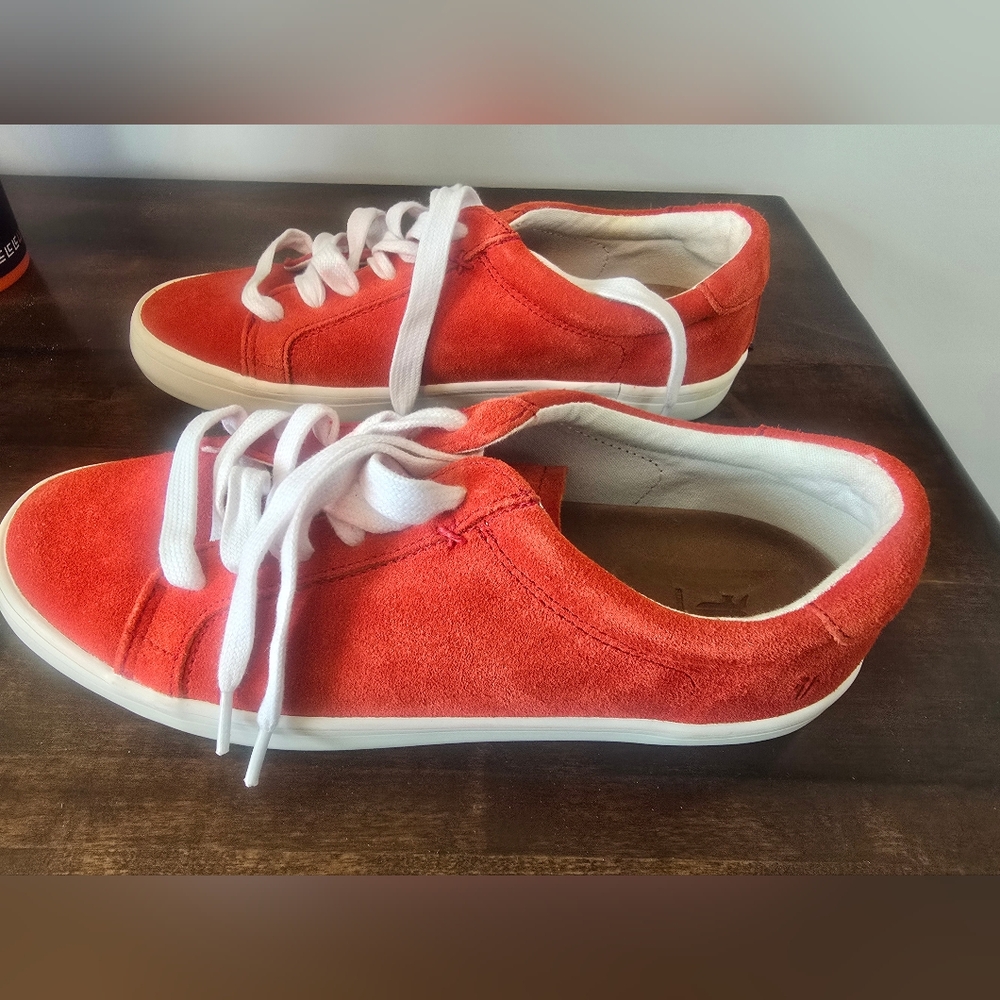 Orange Suede Leather Sneakers - Picture 5 of 6